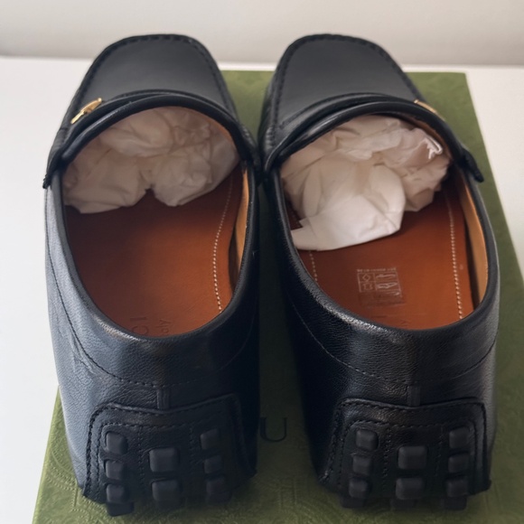 Size 9G - Gucci  Horsebit Moccasin driving loafers Leather Black